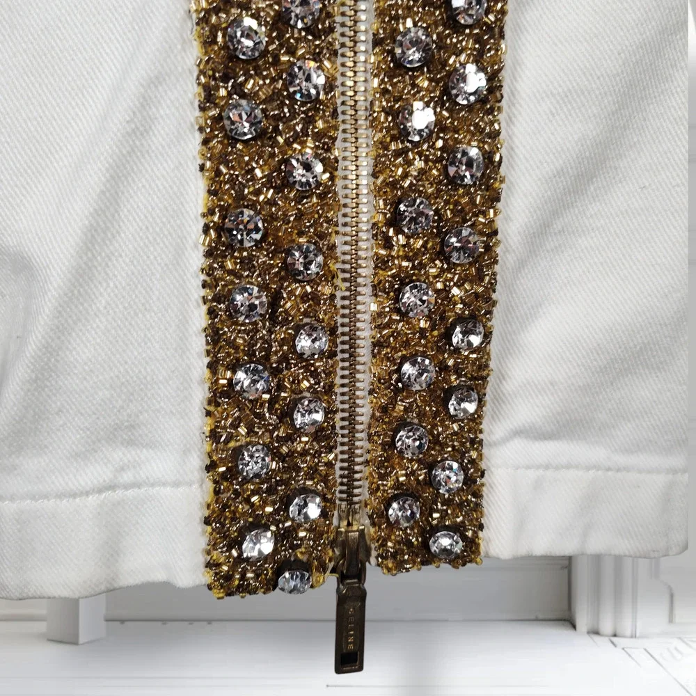 2004 Celine Beaded Zip Mini Skirt 40 Made in France Kors Era - Picture 13 of 16
